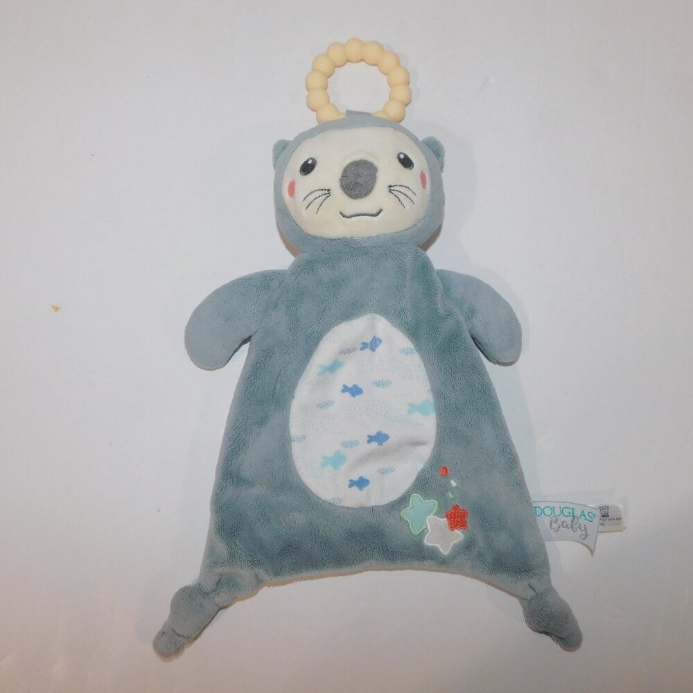 Douglas Baby Lil' Sshlumpie Teether Indy Otter Gray Plush Lovey Security Blanket